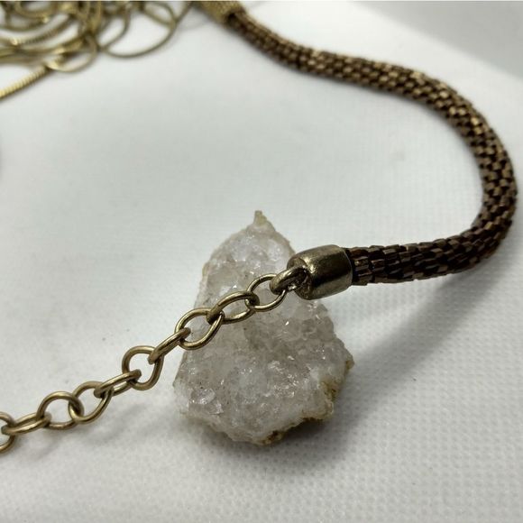 Chicos Extra long length multi silver chain ornamental high end necklace - Picture 3 of 3